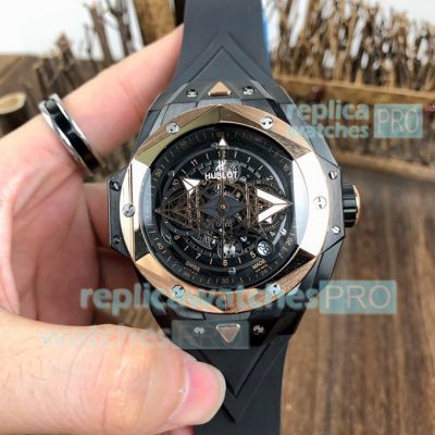 Swiss Copy Hublot Big Bang Sang Bleu II Watch Rose Gold Bezel 45mm